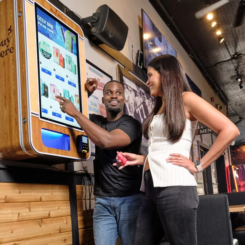 Guests using vape vending machine